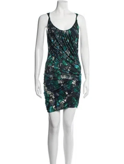 Pre-owned Peter Pilotto Floral Print Mini Dress In Blue