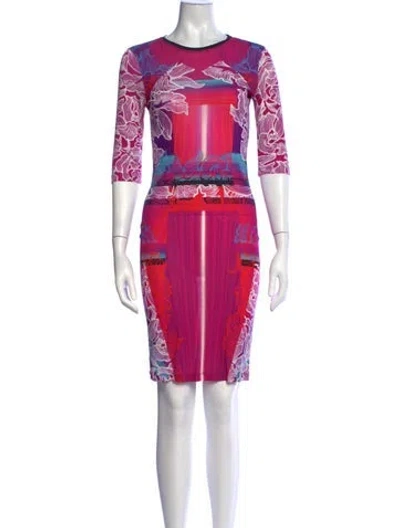 Pre-owned Peter Pilotto Floral Print Mini Dress In Pink