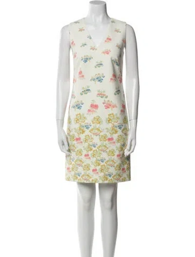 Pre-owned Peter Pilotto Floral Print Mini Dress In White