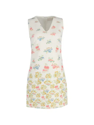 Pre-owned Peter Pilotto Floral Sleeveless Mini Dress In Neutral