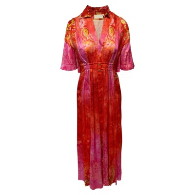 Pre-owned Peter Pilotto Floral-print Dress In Multicolor Silk In Red