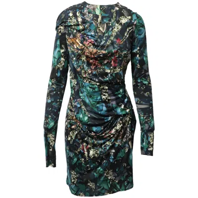 Peter Pilotto Geometric Print Ruched Dress In Multicolor Silk