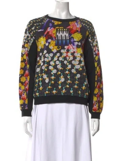 Pre-owned Peter Pilotto Graphic Print Crew Neck Sweater In Black