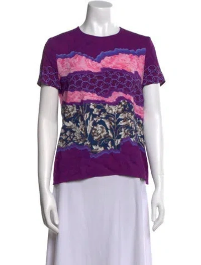 Pre-owned Peter Pilotto Graphic Print Crew Neck T-shirt In Purple