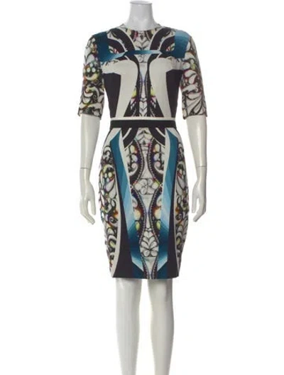Pre-owned Peter Pilotto Graphic Print Knee-length Dress In Black