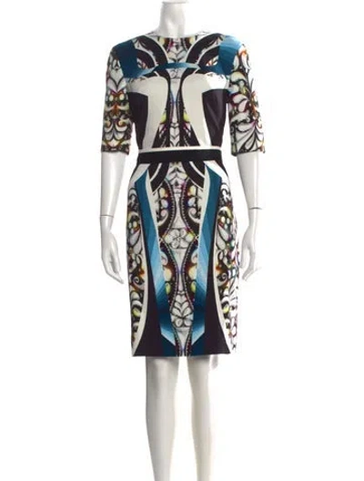 Pre-owned Peter Pilotto Graphic Print Knee-length Dress In Black