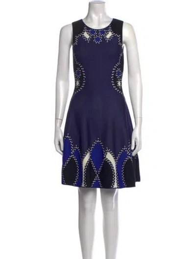 Pre-owned Peter Pilotto Graphic Print Knee-length Dress In Blue