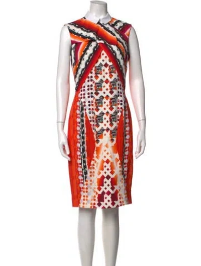 Pre-owned Peter Pilotto Graphic Print Knee-length Dress In Red