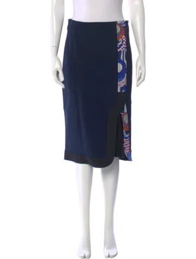Pre-owned Peter Pilotto Graphic Print Knee-length Skirt In Blue