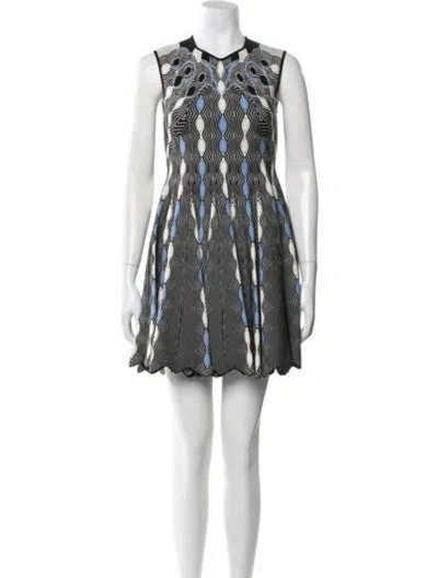 Pre-owned Peter Pilotto Graphic Print Mini Dress In Black