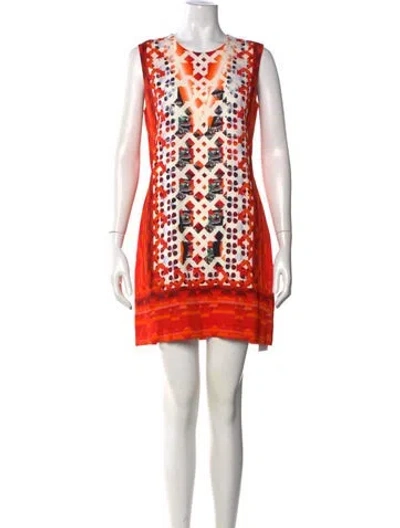 Pre-owned Peter Pilotto Graphic Print Mini Dress In Orange