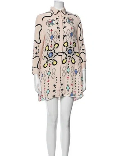 Pre-owned Peter Pilotto Graphic Print Mini Dress In Pink