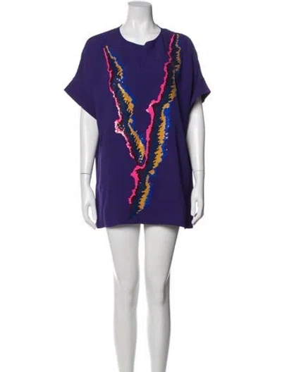 Pre-owned Peter Pilotto Graphic Print Mini Dress In Purple