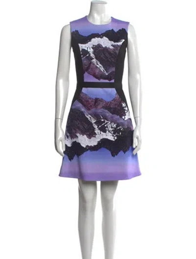 Pre-owned Peter Pilotto Graphic Print Mini Dress In Purple