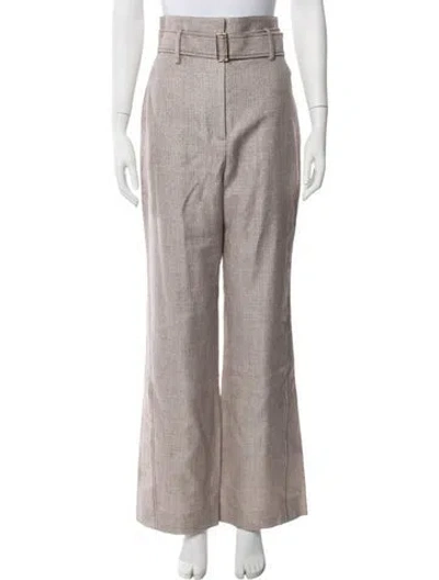 Pre-owned Peter Pilotto Houndstooth Print Wide Leg Pants W/ Tags In Metallic/neutrals