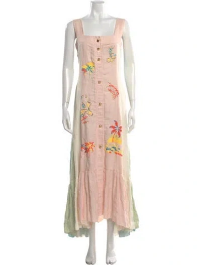 Pre-owned Peter Pilotto Linen Long Dress In Pink