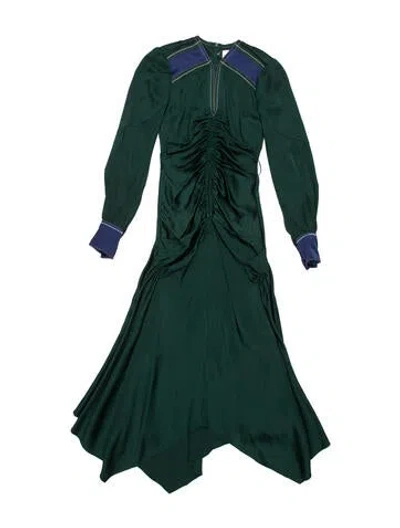 Pre-owned Peter Pilotto Mock Neck Long Dress In Green