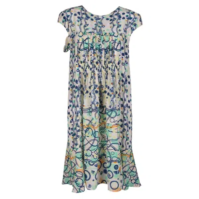 Peter Pilotto Multicolor Abstract Print Washed Silk Kali Dress