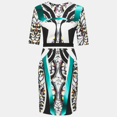 Peter Pilotto Multicolor Digital Print Belted Sheath Dress In Green