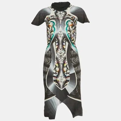 Pre-owned Peter Pilotto Multicolour Abstract Print Crepe Mock Neck Mini Dress M