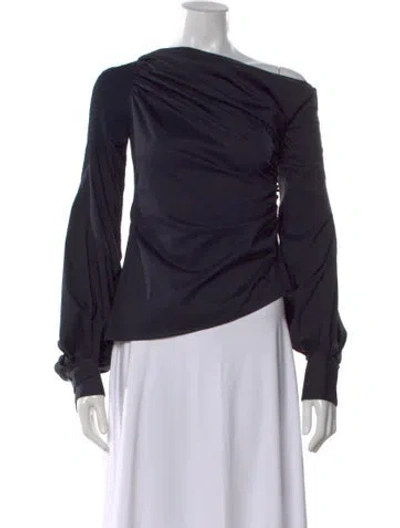 Pre-owned Peter Pilotto Off-the-shoulder Long Sleeve Top In Black