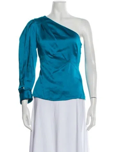 Pre-owned Peter Pilotto One-shoulder Long Sleeve Top In Blue