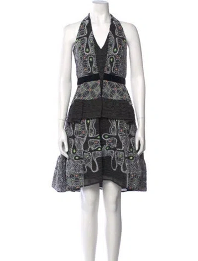 Pre-owned Peter Pilotto Paisley Print Knee-length Dress In Black