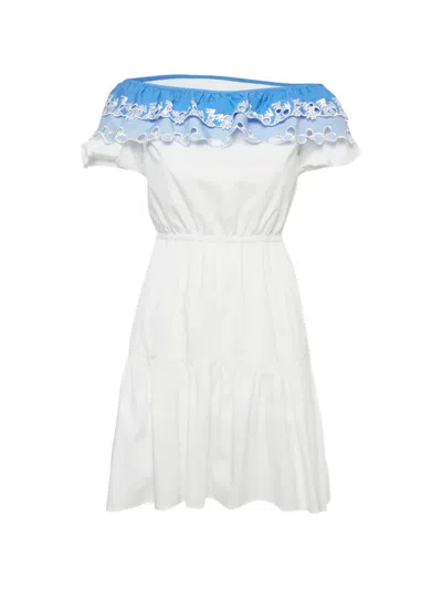 Pre-owned Peter Pilotto Pallas Embroidered Mini Dress In White