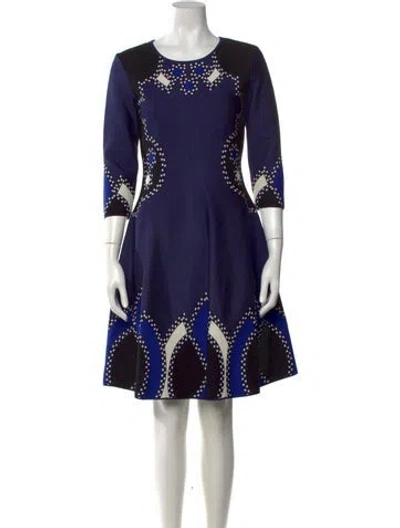 Pre-owned Peter Pilotto Patterned Knee-length Dress In Blue