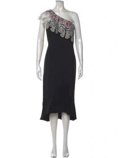 Pre-owned Peter Pilotto Patterned Midi Length Dress W/ Tags In Black