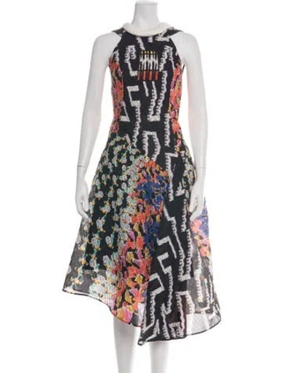 Pre-owned Peter Pilotto Patterned Midi Length Dress W/ Tags In Black