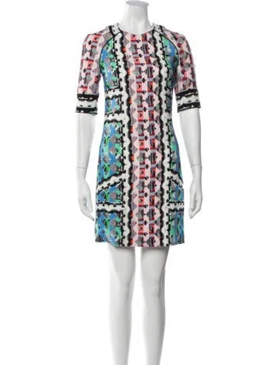 Pre-owned Peter Pilotto Patterned Mini Dress In Blue/white