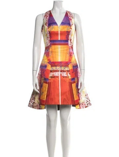 Pre-owned Peter Pilotto Patterned Mini Dress In Orange