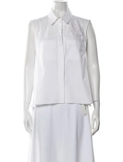 Pre-owned Peter Pilotto Patterned Sleeveless Top In White