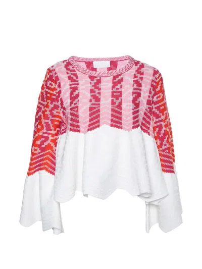 Pre-owned Peter Pilotto Peplum Knit Sweater In Pink