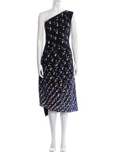Pre-owned Peter Pilotto Polka Dot Print Long Dress In Black