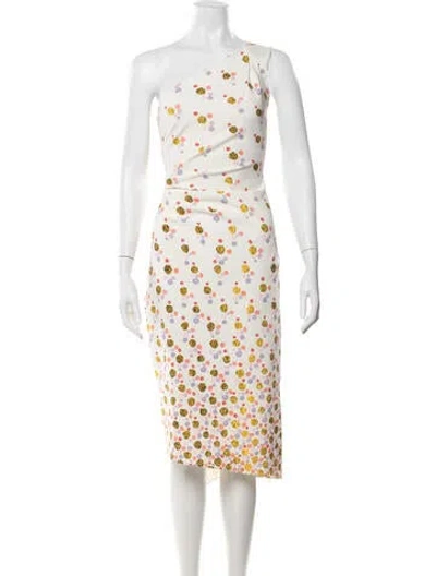 Pre-owned Peter Pilotto Polka Dot Print Midi Length Dress In Neutral