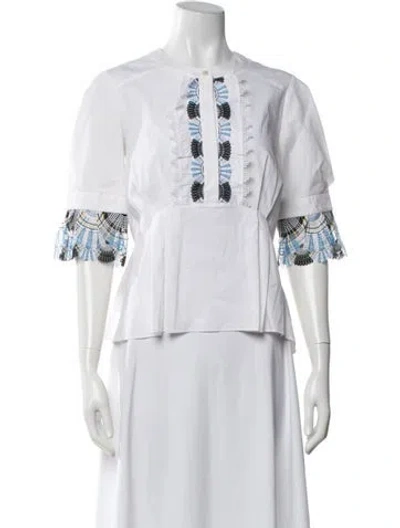 Pre-owned Peter Pilotto Printed Crew Neck Blouse In Neutrals