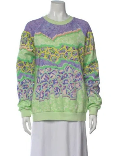 Pre-owned Peter Pilotto Printed Crew Neck Sweatshirt In Green