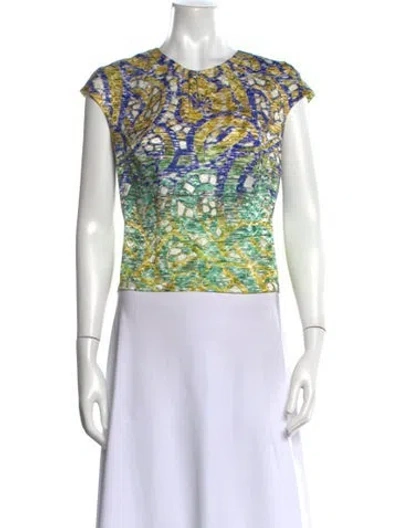 Pre-owned Peter Pilotto Printed Crew Neck Top In Green