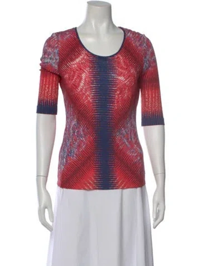Pre-owned Peter Pilotto Printed Crew Neck Top In Multi