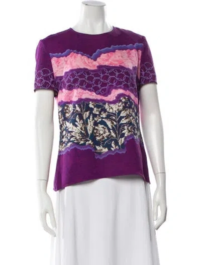 Pre-owned Peter Pilotto Printed Crew Neck Top In Purple