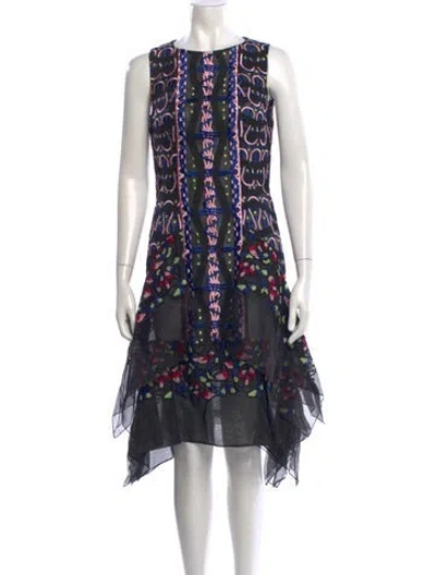 Pre-owned Peter Pilotto Printed Knee-length Dress In Black