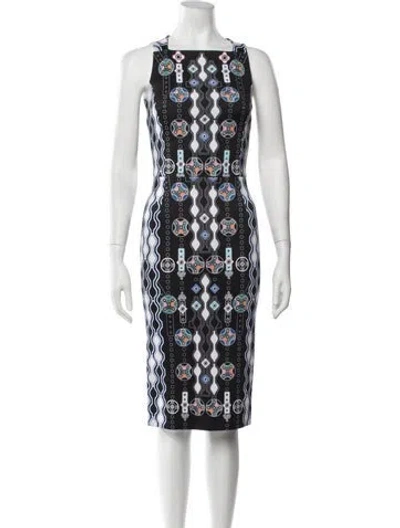 Pre-owned Peter Pilotto Printed Knee-length Dress In Black