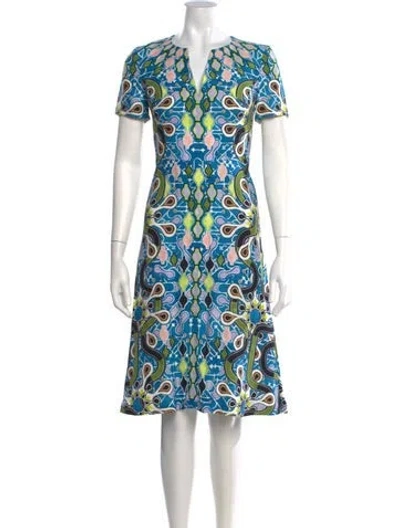 Pre-owned Peter Pilotto Printed Knee-length Dress In Blue