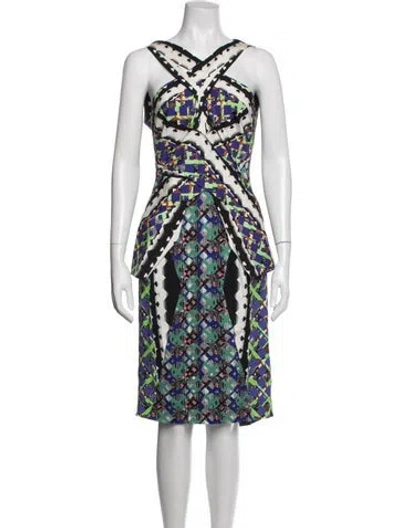 Pre-owned Peter Pilotto Printed Knee-length Dress In Neutrals