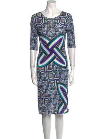 Pre-owned Peter Pilotto Printed Knee-length Dress In Purple