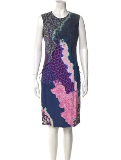 Pre-owned Peter Pilotto Printed Knee-length Dress In Purple