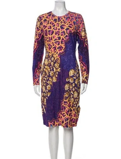 Pre-owned Peter Pilotto Printed Knee-length Dress W/ Tags In Purple