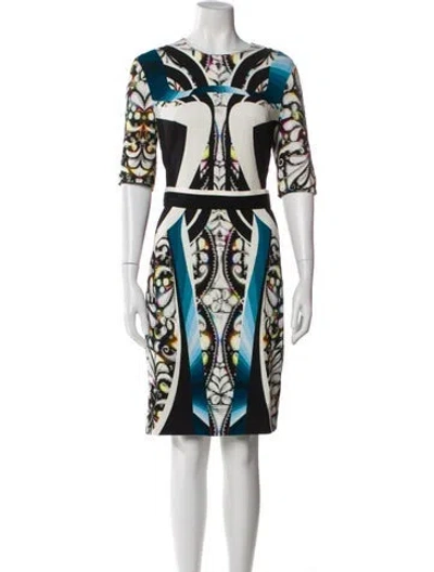 Pre-owned Peter Pilotto Printed Knee-length Dress In White